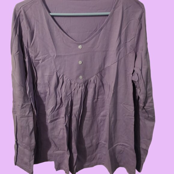 Long Sleeve Pajamas/Loungewear Set, V Neck Shirt and Sweatpants with Pockets - Picture 5 of 7